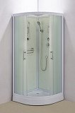 Душевая кабина Водный Мир ВМ-3015 (100х100х215), стенки матовые, стекла матовые, низкий поддон, белый профиль, с электрикой