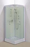 Душевая кабина Водный Мир ВМ-3016 (100х100х215), стенки матовые, стекла матовые, низкий поддон, белый профиль, с электрикой