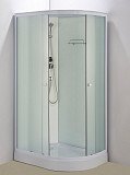 Душевая кабина Водный Мир ВМ-667 (110х80х215), стенки матовые, стекла матовые, низкий поддон, белый профиль, левая