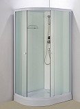 Душевая кабина Водный Мир ВМ-667 (110х80х215), стенки матовые, стекла матовые, низкий поддон, белый профиль, правая