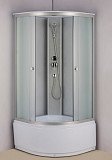 Душевая кабина Водный Мир ВМ-820 (80х80х215), стенки матовые, стекла матовые, высокий поддон, профиль серебро