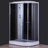 Душевая кабина Comforty 301L, серое стекло, задняя черная стеклянная панель, 1200х800х2150, левая