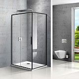 Душевой уголок Vincea  Slim VSR-2SL9012CLB-L, 1200х900, матовый черный, стекло прозрачное, левый