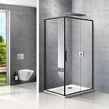 Душевой уголок Vincea  Slim VSR-2SL9012CLB-R, 1200х900, матовый черный, стекло прозрачное, правый