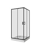 Душевое ограждение NG-6808-08 BLACK (90х90х190) квадрат, двери раздвижные
