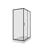 Душевое ограждение NG-6812-08 BLACK (120х80х190) прямоугольник, дверь раздвижная