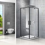 Душевой уголок Vincea  Slim VPR-2SL9090CLB, 900х900, матовый черный, стекло прозрачное