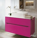 Тумба с раковиной Alavann Stella 100 фуксия, столешница из искусственного камня Kerrok