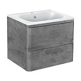 Тумба под раковину Vincea Vico 800 подвесная, 2 выкатных ящика soft close, Beton