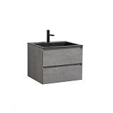 Тумба под раковину Vincea Luka 600 подвесная, 2 выкатых ящика soft close, Cement