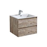 Тумба под раковину Vincea Luka 600 подвесная, 2 выкатых ящика soft close, N.Wood