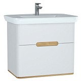 Тумба с раковиной Vitra Sento 65 см, без ножек, цвет матовый белый