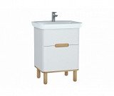 Тумба с раковиной Vitra Sento 80 см, белый матовый