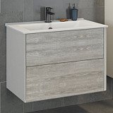 Тумба-умывальник COMFORTY "Женева-75" дуб белый с раковиной COMFORTY 75E
