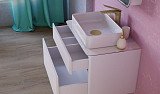 Тумба Raval Pure 80 подвесная белая c раковиной Олимпия 56