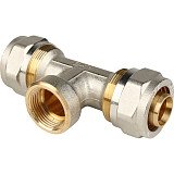 Тройник цанговый Stout с внутренней резьбой 26x3/4" для металлопластика